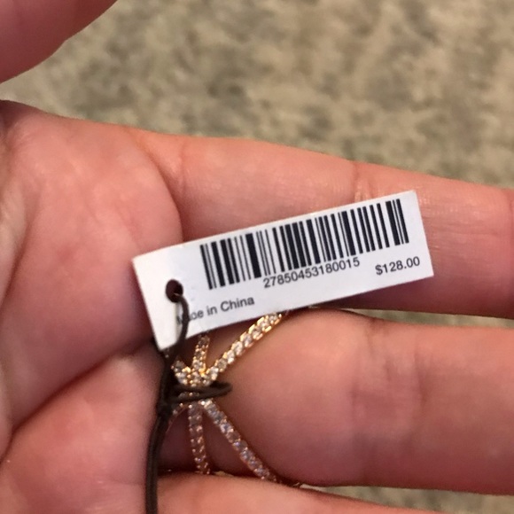 Henri bendel rose gold and rhinestone ring- size 7 - Picture 2 of 2